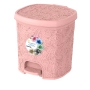 Cesto de Lixo de Pedal Renda Floral rosa 8 litros