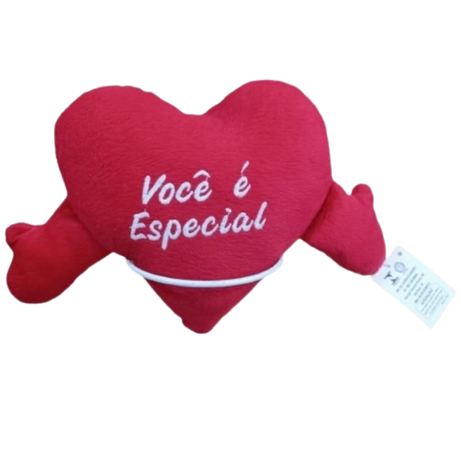 Coração Você é Especial Vermelho com Mão