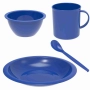 Kit infantil com (Prato + Tigela + Caneca + Colher) AZUL