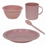 Kit infantil com (Prato + Tigela + Caneca + Colher) ROSA