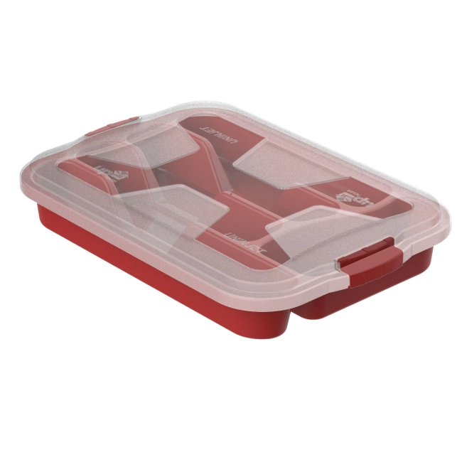 Organizador de Talher Com Tampa e Trava - Vermelho