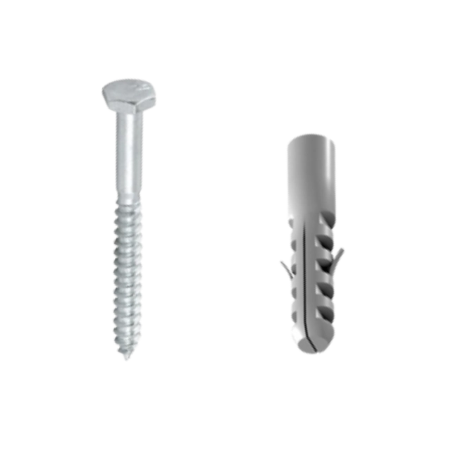 Parafuso sextavado com bucha nº 8 - 1/4 x 60 - 2 peças