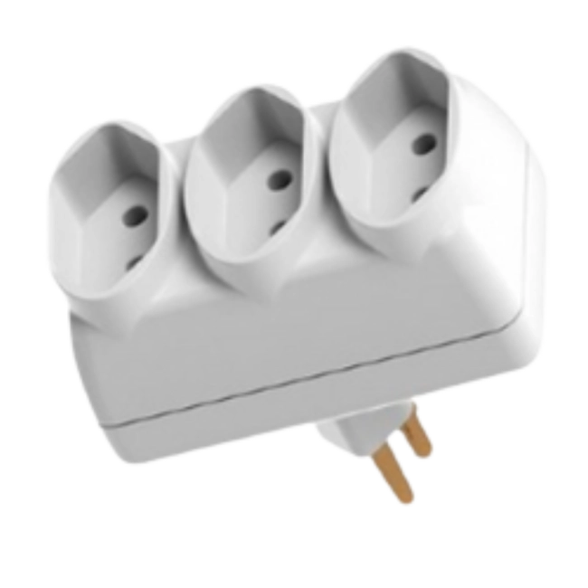 Pino 3 saídas barra 2P+T 10ª 250v NBR