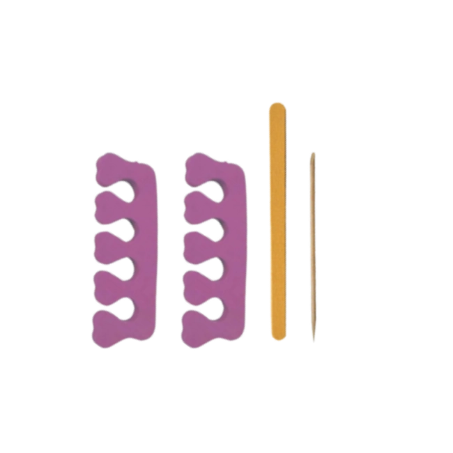 Separador de dedo+lixa+palito