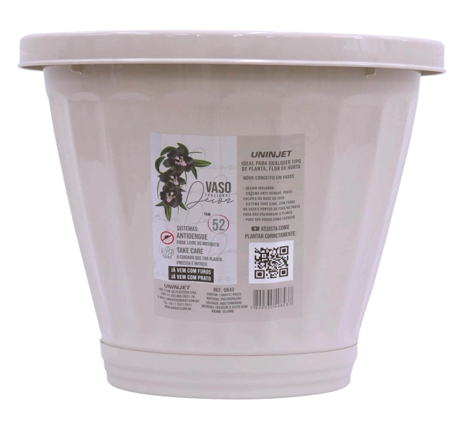 Vaso Cachepot com Prato N 52 - REF 1069